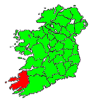Map showing position of County Kerry
